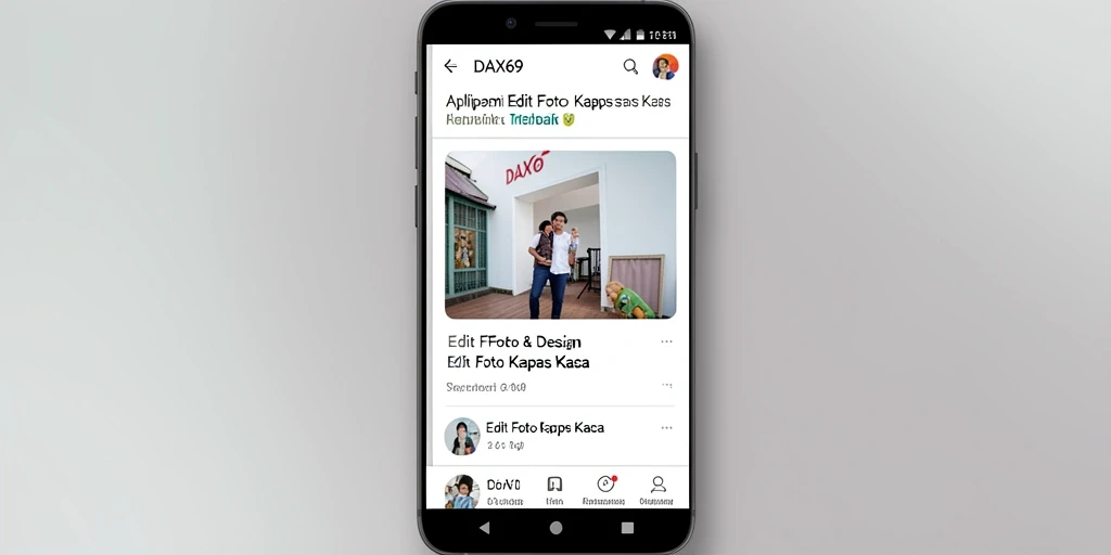 Antarmuka intuitif DAX69 untuk mengedit foto dengan efek kertas kaca.