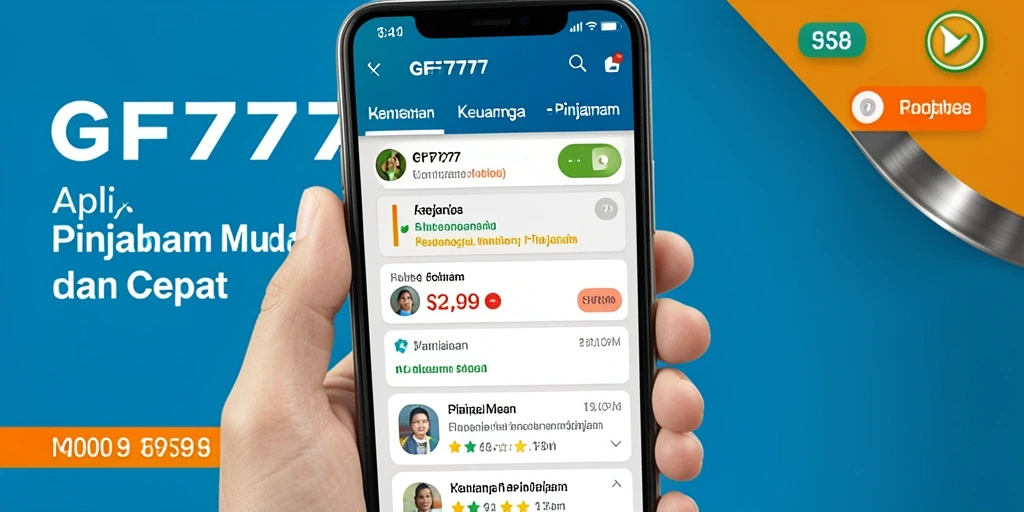 Tampilan antarmuka GF777 yang sederhana dan fungsional untuk mengajukan pinjaman.