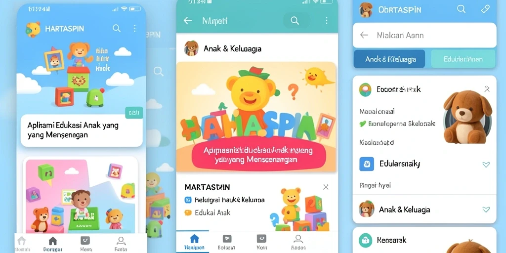 Antarmuka HARTASPIN yang ramah anak dan interaktif.