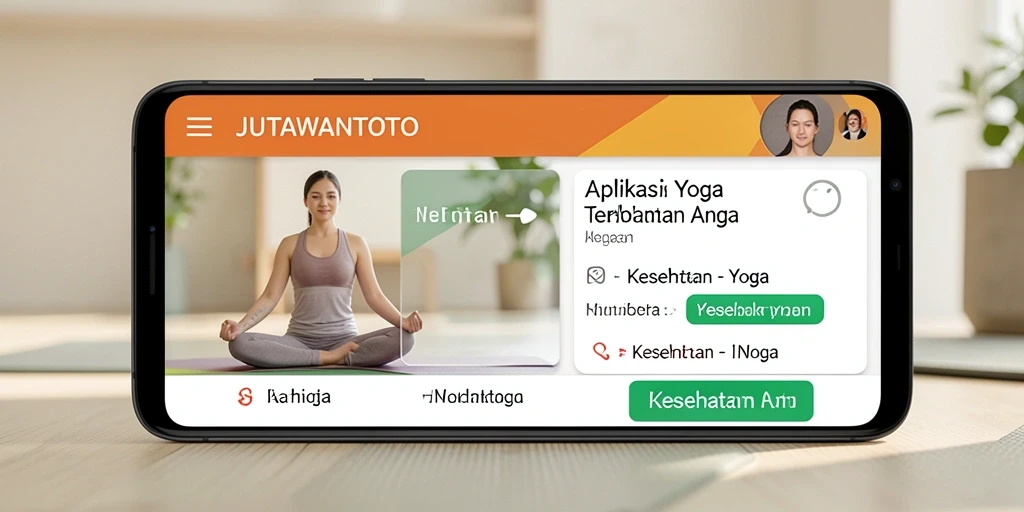 Antarmuka JUTAWANTOTO menampilkan latihan Yoga yang terstruktur dan mudah diikuti.