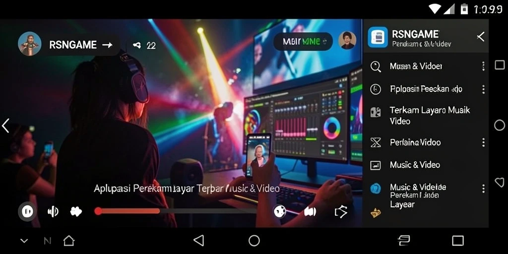 Antarmuka RSNGAME menampilkan fungsi Perekam Layar yang intuitif.